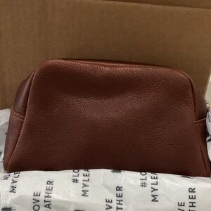Portland Leather Brown Cosmetic Bag